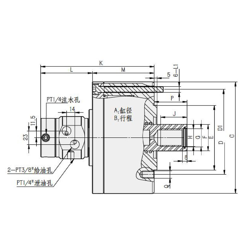 RK-C medium solid rotary cylinder (water injection type)