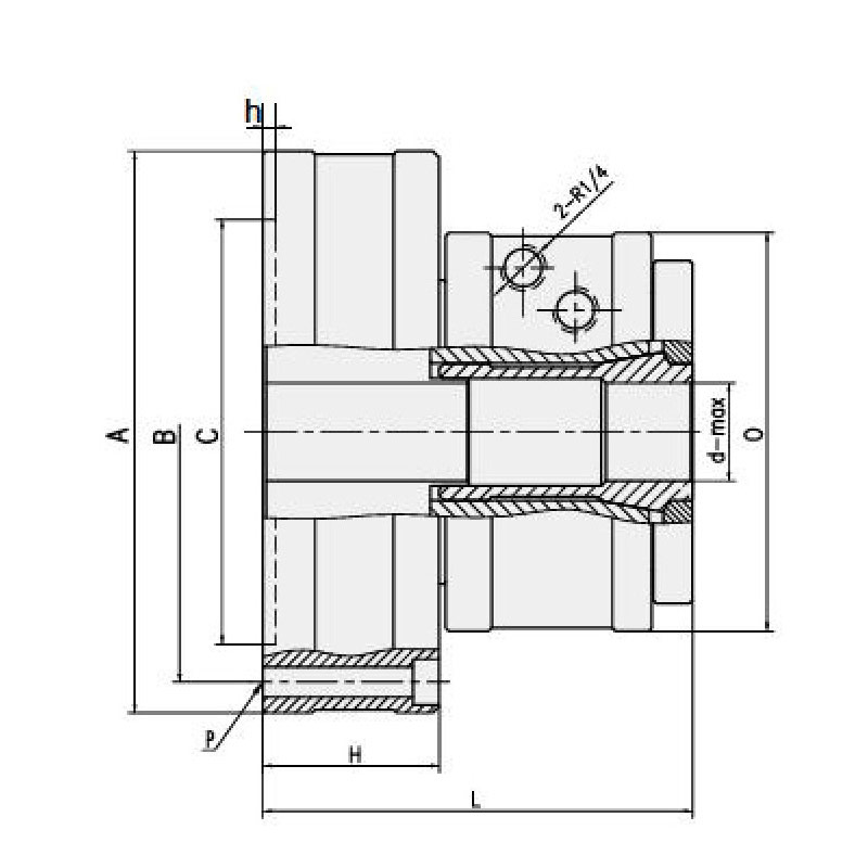 KJT front mounted hollow collet