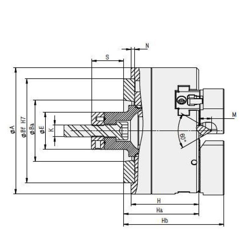 KF C Series Floating Jaw Power Chuck