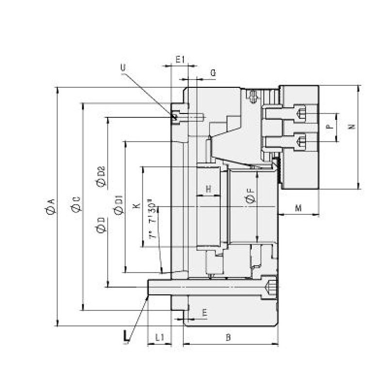 KT hollow four-jaw power chuck