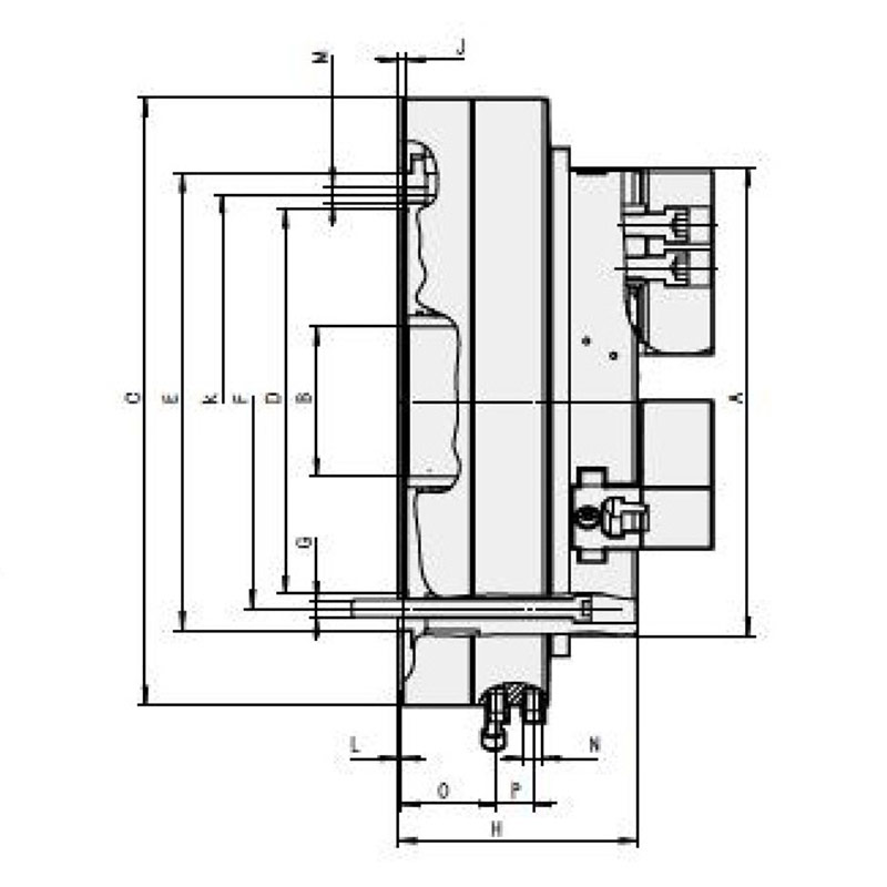 KQ front mounted pneumatic chuck