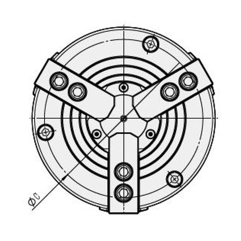 KB semi-through hole pneumatic chuck