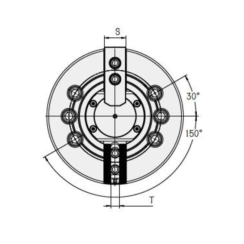 KT hollow two-jaw power chuck