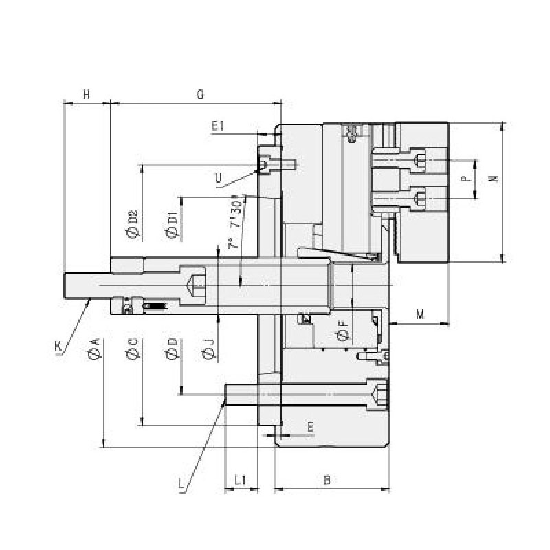 KY Zhongshi four-jaw power chuck