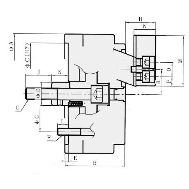 XC back-pull internal support power chuck