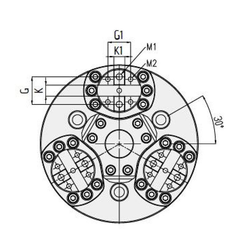KF A series floating jaw power chuck