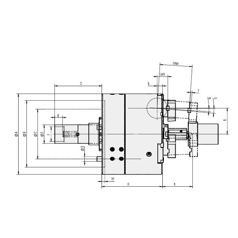 SG axis processing chuck Φ200-320mm