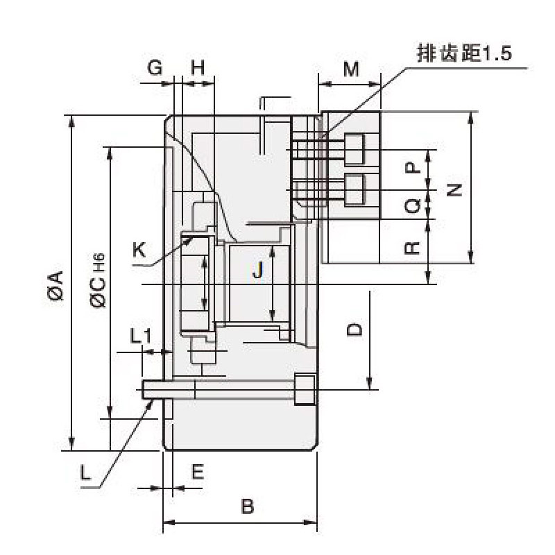KTD hollow super large stroke power chuck