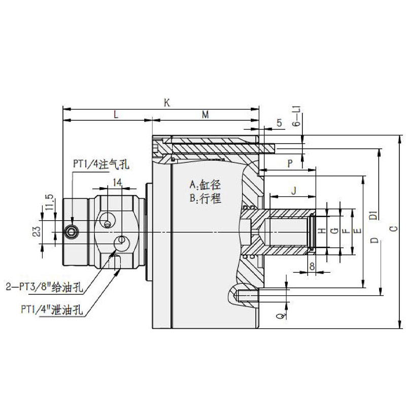 RK-Q Zhongshi rotary cylinder (gas injection type)