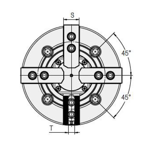 KT hollow four-jaw power chuck