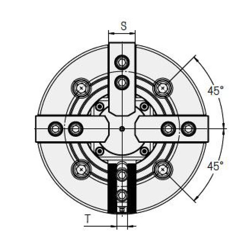 KT hollow four-jaw power chuck