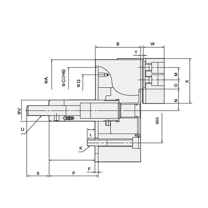 KYD Zhongshi extra large stroke power chuck